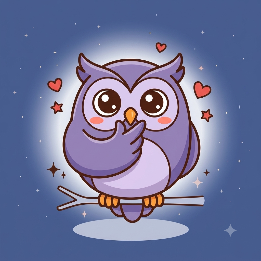 夜空の目利きフクロウ